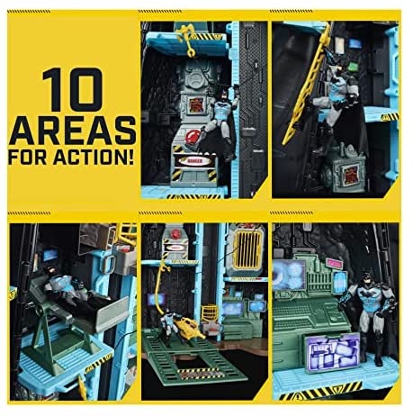 Batman, Bath-Tech Batcave - Transformable Giant Game Set with 4 "Batman Exclusive Figure and Accessories