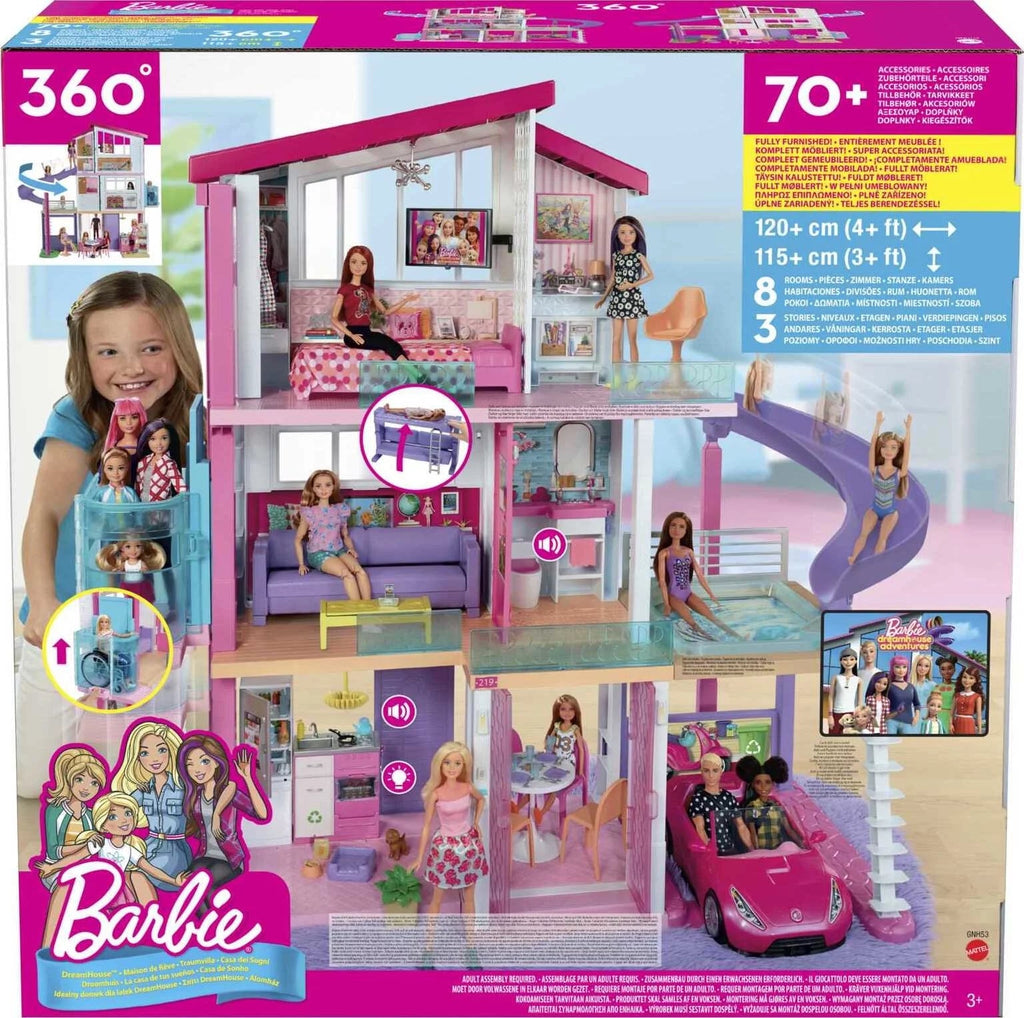 Barbie DreamHouse Doll House with more than 70 Accessories, Functional Lift, Lights and Sound