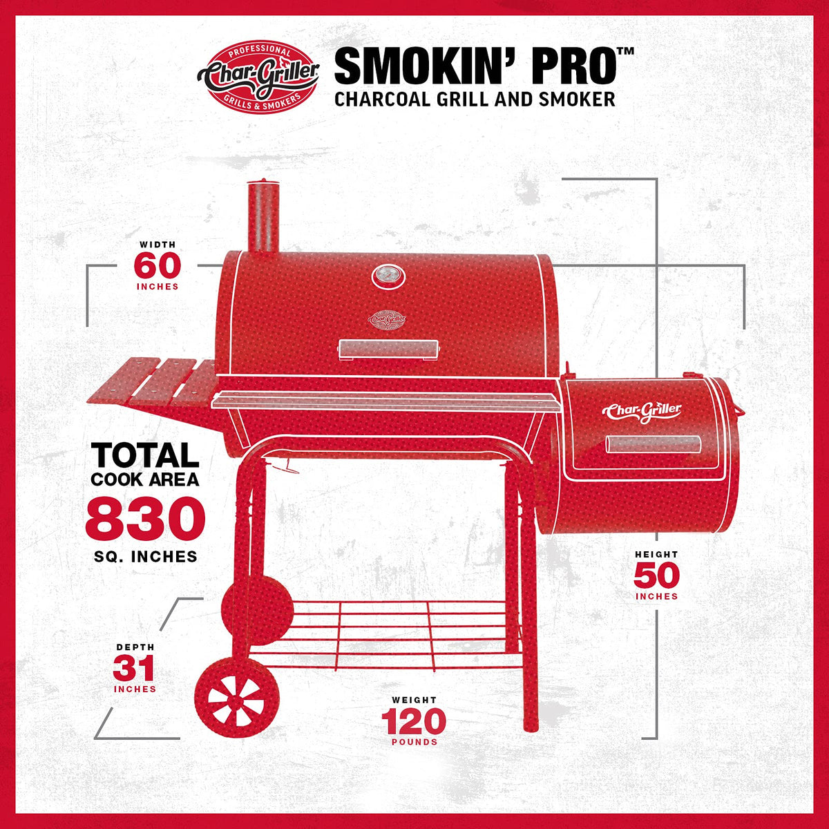 Char Griller 1224 Smokin Square Carbon