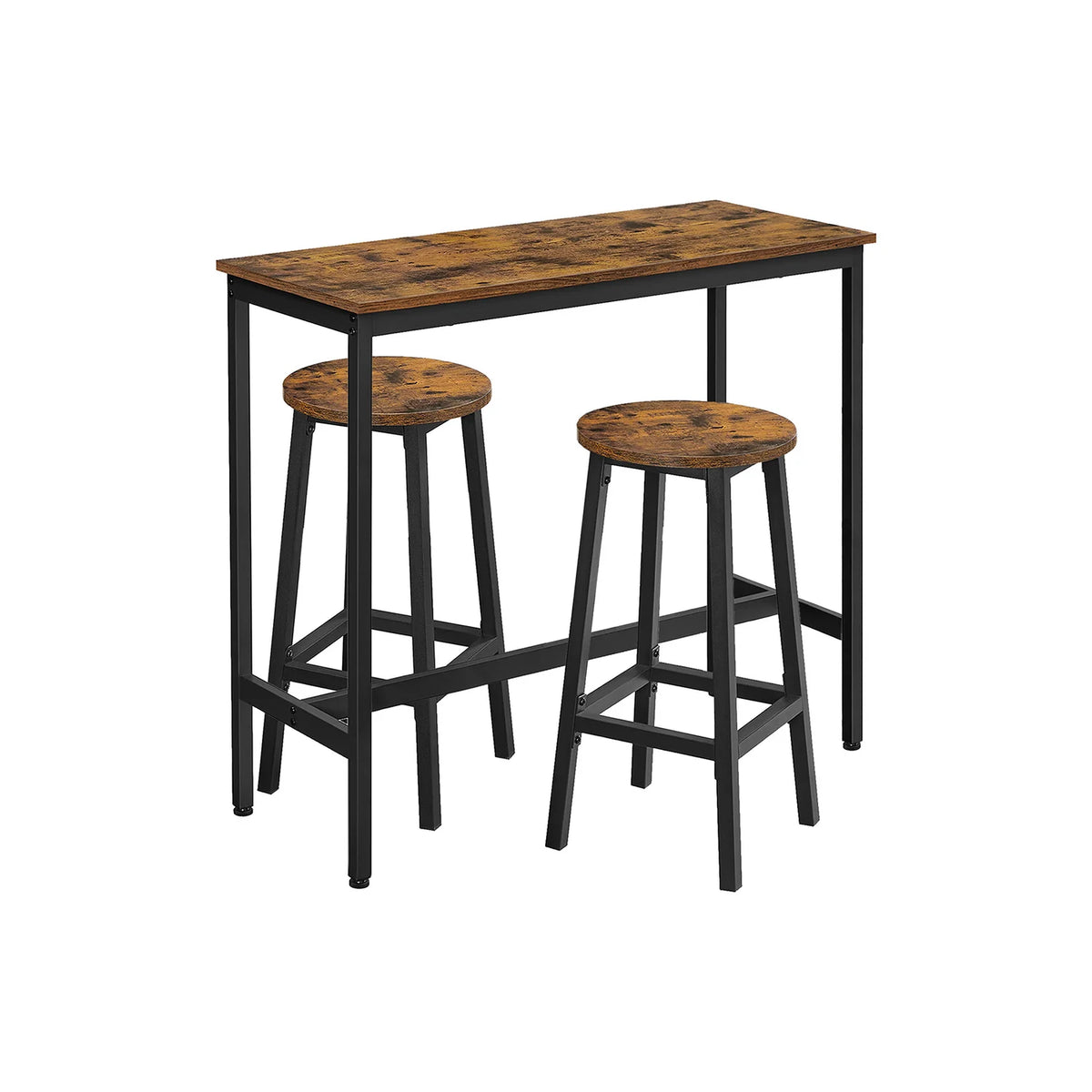 Set of table and chairs Rustic and Black brown