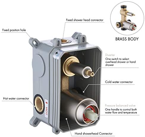 KES Shower System with 12-inch Rainhead Shower