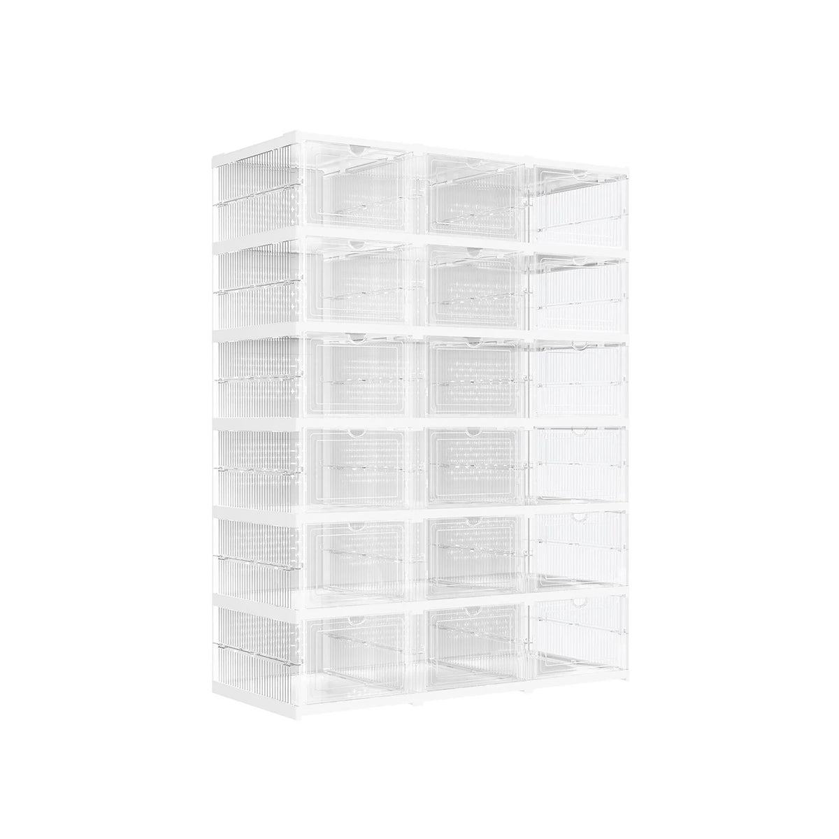 Set of 18 transparent and white cloud shoes boxes