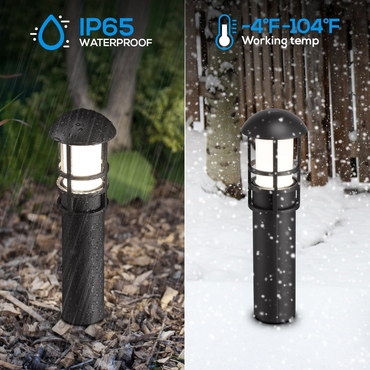 LEONLITE 12 LED Landscape Light Package, 3W 12V Low Voltage, Road Light Impermeable for Outside, ETL Certificates, Cold White Light 4000K, for Entry, Acera, 5-year warranty