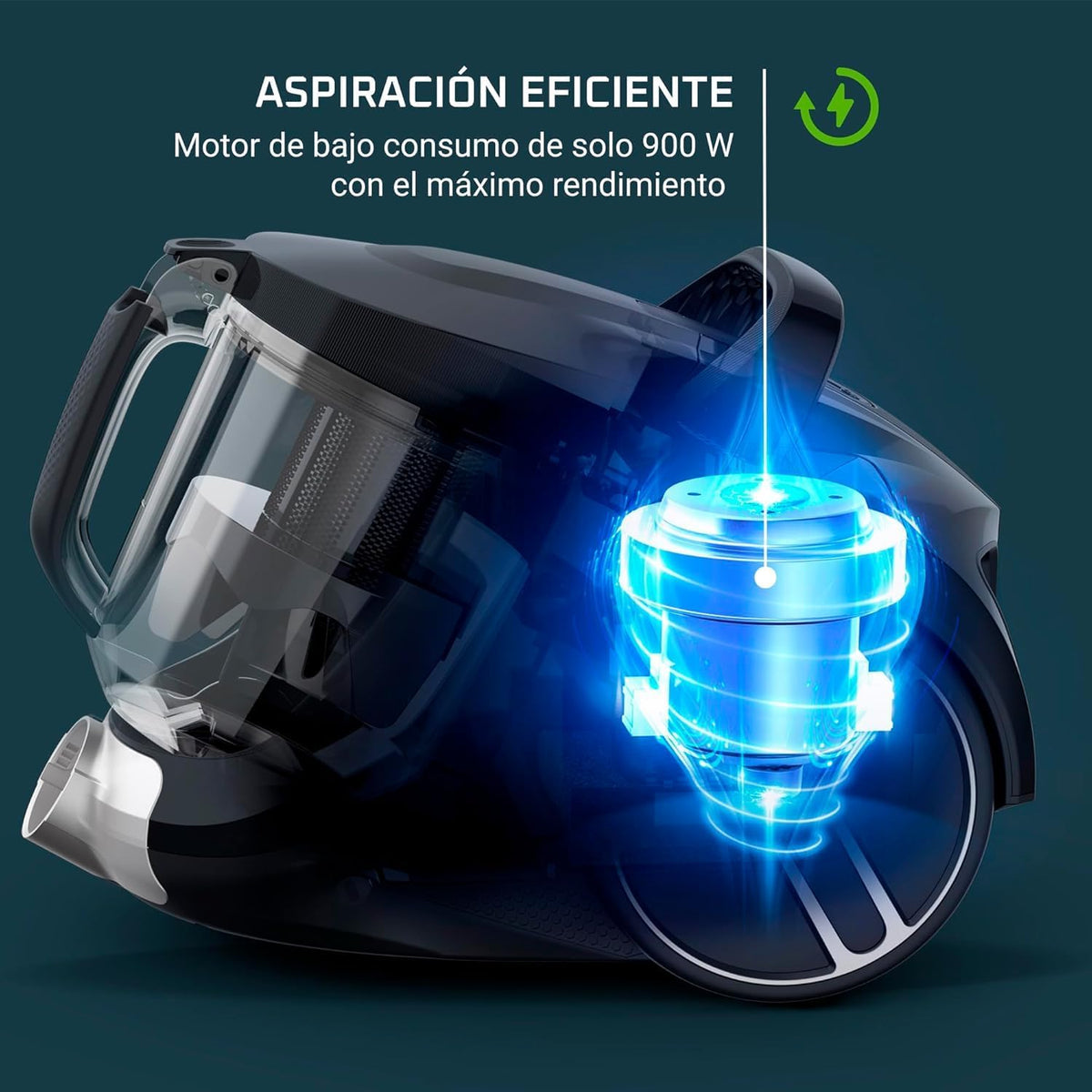 Rowenta Compact Power XXL Bag-free vacuum cleaner, 900W Energy-Efficient Motor, Advanced Cyclonic Filtration, 2.5L Large Extra Deposit, Compact, Classic Kit, RO4B23 Model