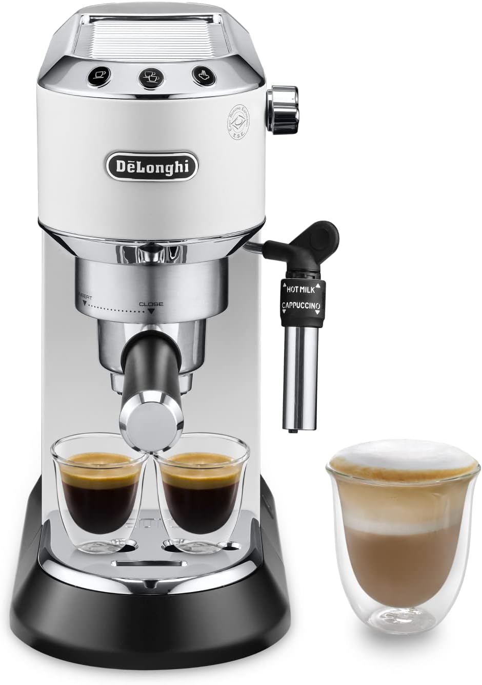De 'Longhi Dedica - Inoxable Steel Pump Coffee Coffee Coffee Coffee, Espresso and Capuchino, 1.3 Litre Deposit, Antidote System, EC685.M Model, Metal Color