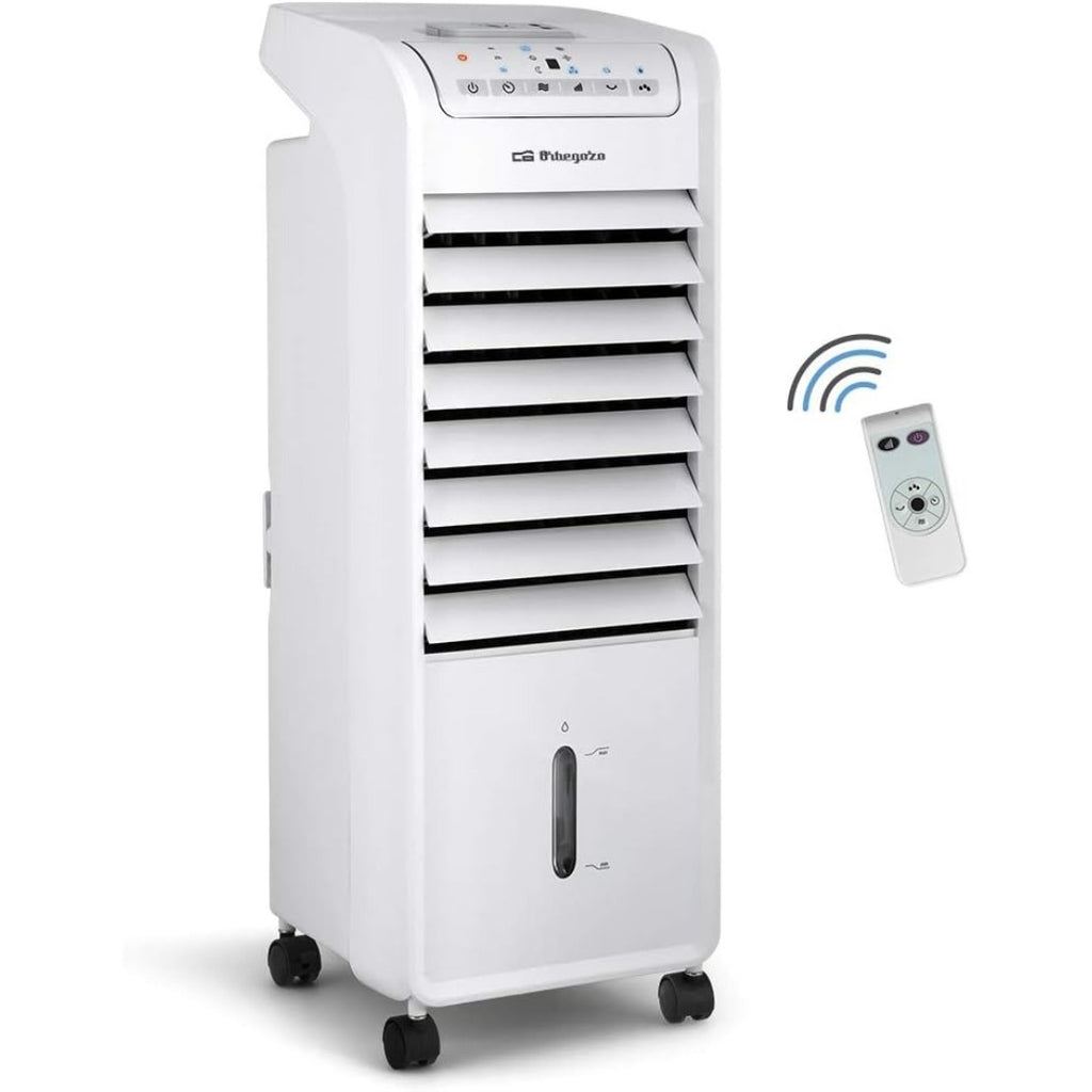 Air 46 Evaporative Orbegozo 3 in 1 Air Conditioning, 3 Velocities, Timer, Cold accumulators, 6 L tank, Remoto control, Silent, 55 W, Plastic / Metal