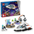 Set of Construction LEGO City Space Ship and Asteroid Discovery, Gift for 4-year-old children in advance who love the Imagination Game, includes 2 Minifigures of Space Crew, Alien, Crystals and Crane, 60429