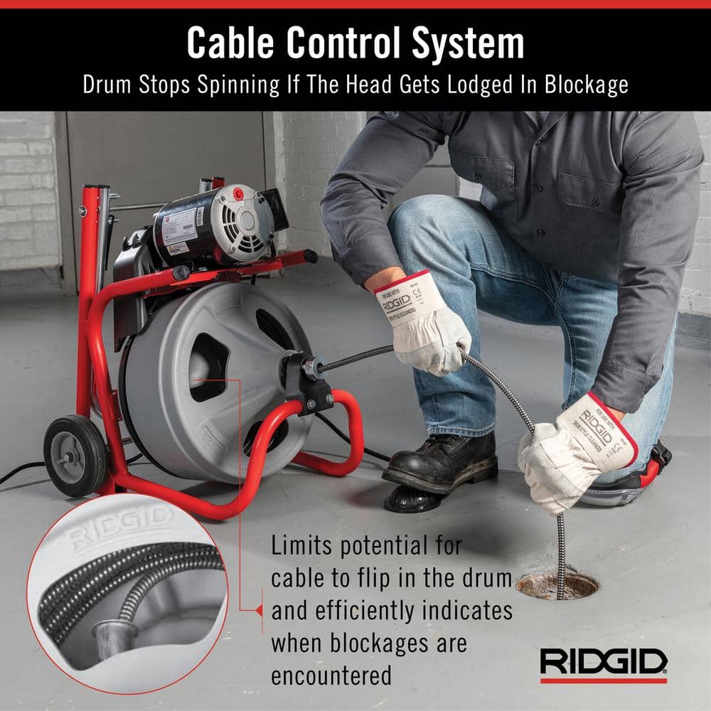 K-400 120 Volt Drill Untying Machine with 3 / 8 inch C-32IW Cable. x 75 ft + 4 Piece and Glove Tools 52363