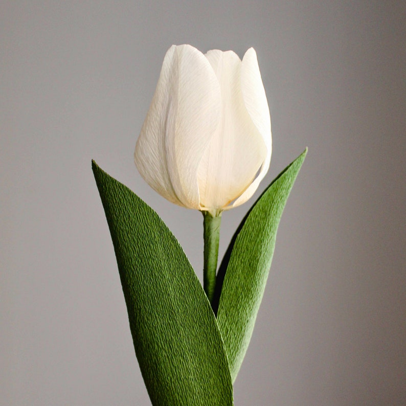 Crepe paper flowers, bouquet of realistic tulips, wedding decoration