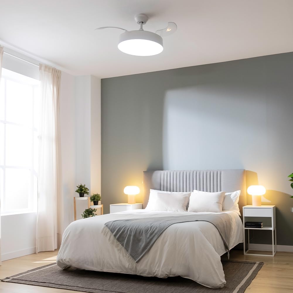 Cecotec Roof Fan with Retractable Asps and Invisible Energy Silence Aero 4280 Steel, 40 W, Diameter 42 Pulses (106 cm), Timer, 3 Tons of Light, Summer Function