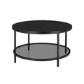 Table of Centre Sofá de Marmol de Imitation Round Glass shelf