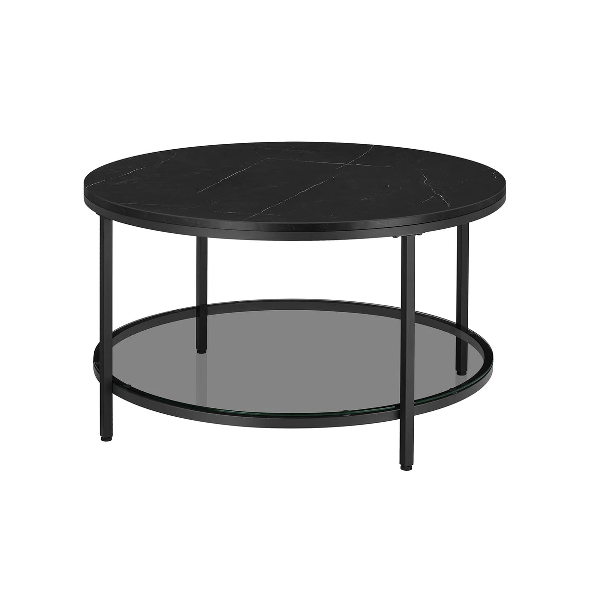 Table of Centre Sofá de Marmol de Imitation Round Glass shelf