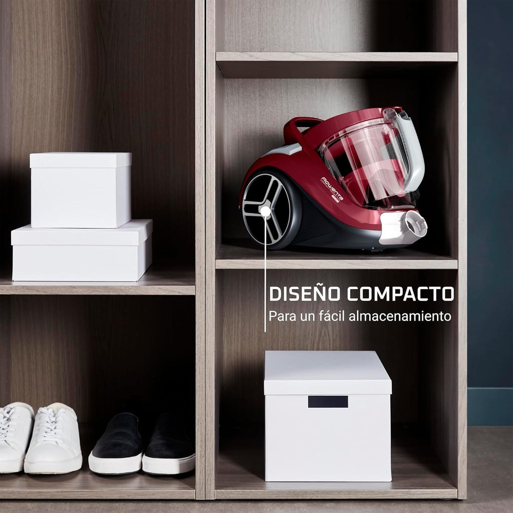 Rowenta Compact Power XXL Bag-free vacuum cleaner, 900W Energy-Efficient Motor, Advanced Cyclonic Filtration, 2.5L Large Extra Deposit, Compact, Classic Kit, RO4B23 Model
