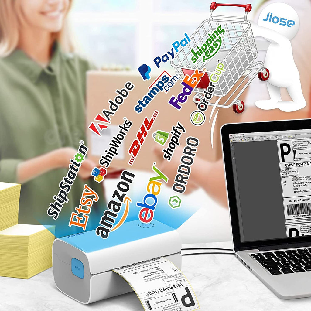 Jiose Shipping Tags Printer, Thermal Machine to Print Tags