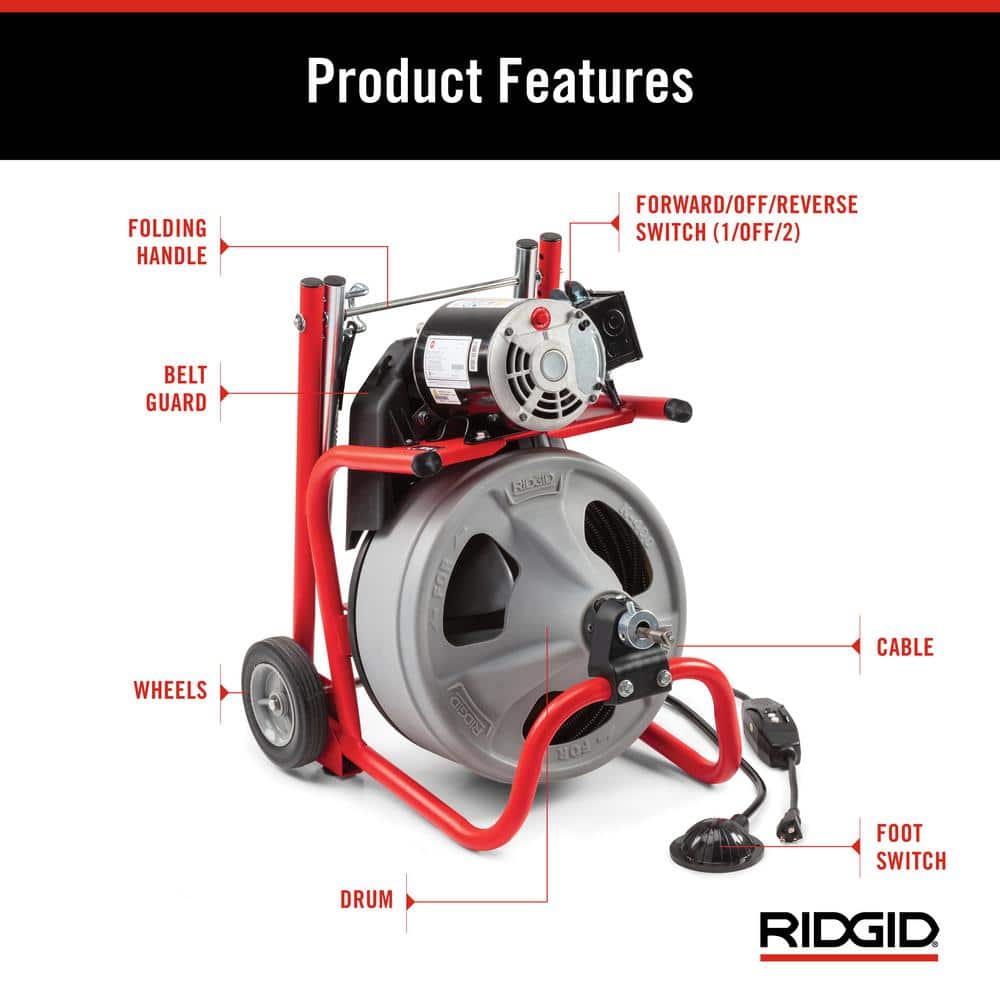 K-400 120 Volt Drill Untying Machine with 3 / 8 inch C-32IW Cable. x 75 ft + 4 Piece and Glove Tools 52363