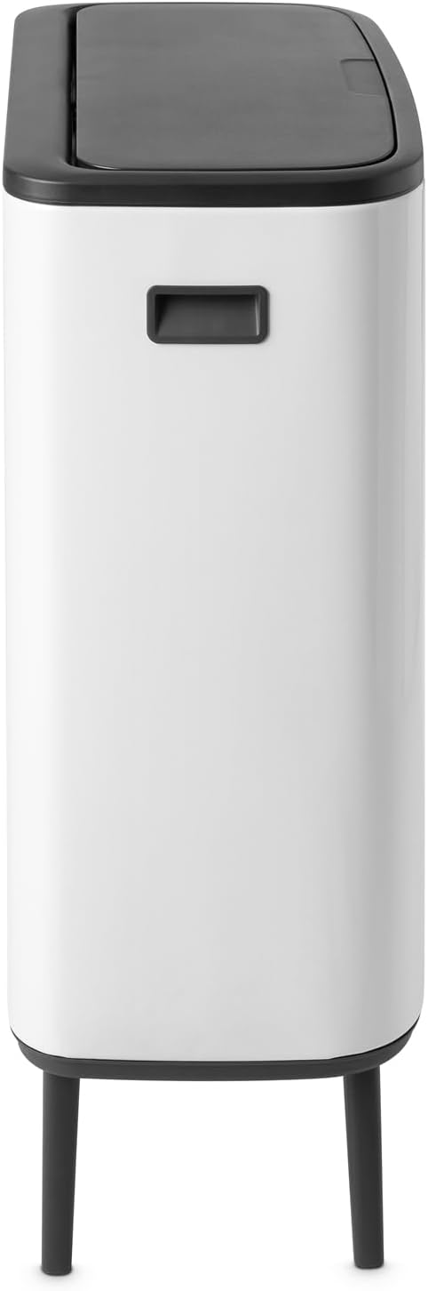 Brabantia Bo Hi Touch opening mechanism with one touch, Duct with legs 2 x 30L, white
