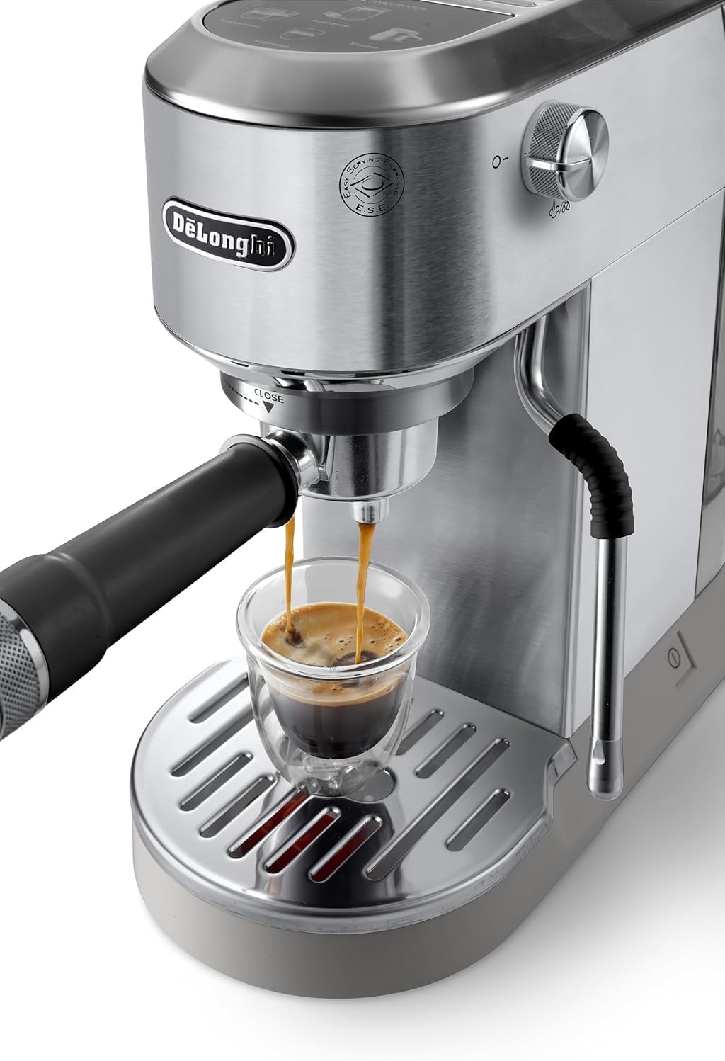 De 'Longhi Dedica - Inoxable Steel Pump Coffee Coffee Coffee Coffee, Espresso and Capuchino, 1.3 Litre Deposit, Antidote System, EC685.M Model, Metal Color