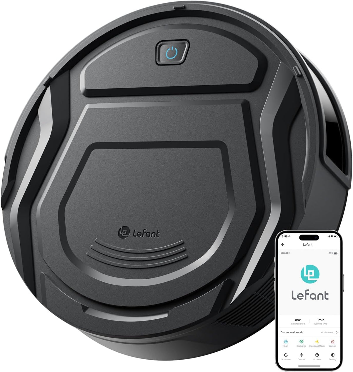 Robot vacuum cleaner LEFANT M210 Pro 2200Pa, 120 minutes of autonomy, WiFi / App / Alexa, Enhanced Anti-collision and Anti-fall sensor, Intelligent, Delgado and Silent Navigation, 6 modes of cleaning