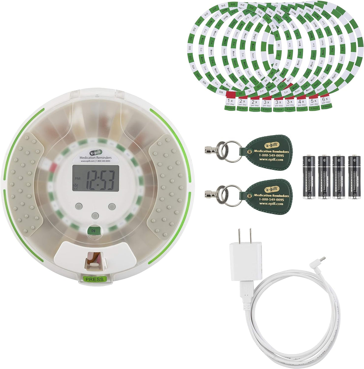 e-Pill Voice - Automatic Pump Dispenser with Lock - Remember with Amigable Voice