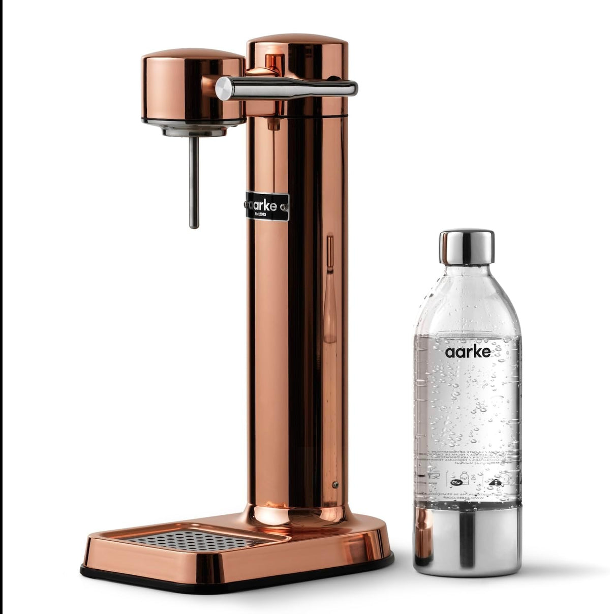 Aarke Carbonator 3, Water Gasifying Machine in Stainless Steel, includes Two Bottles (800ml), Black Finished