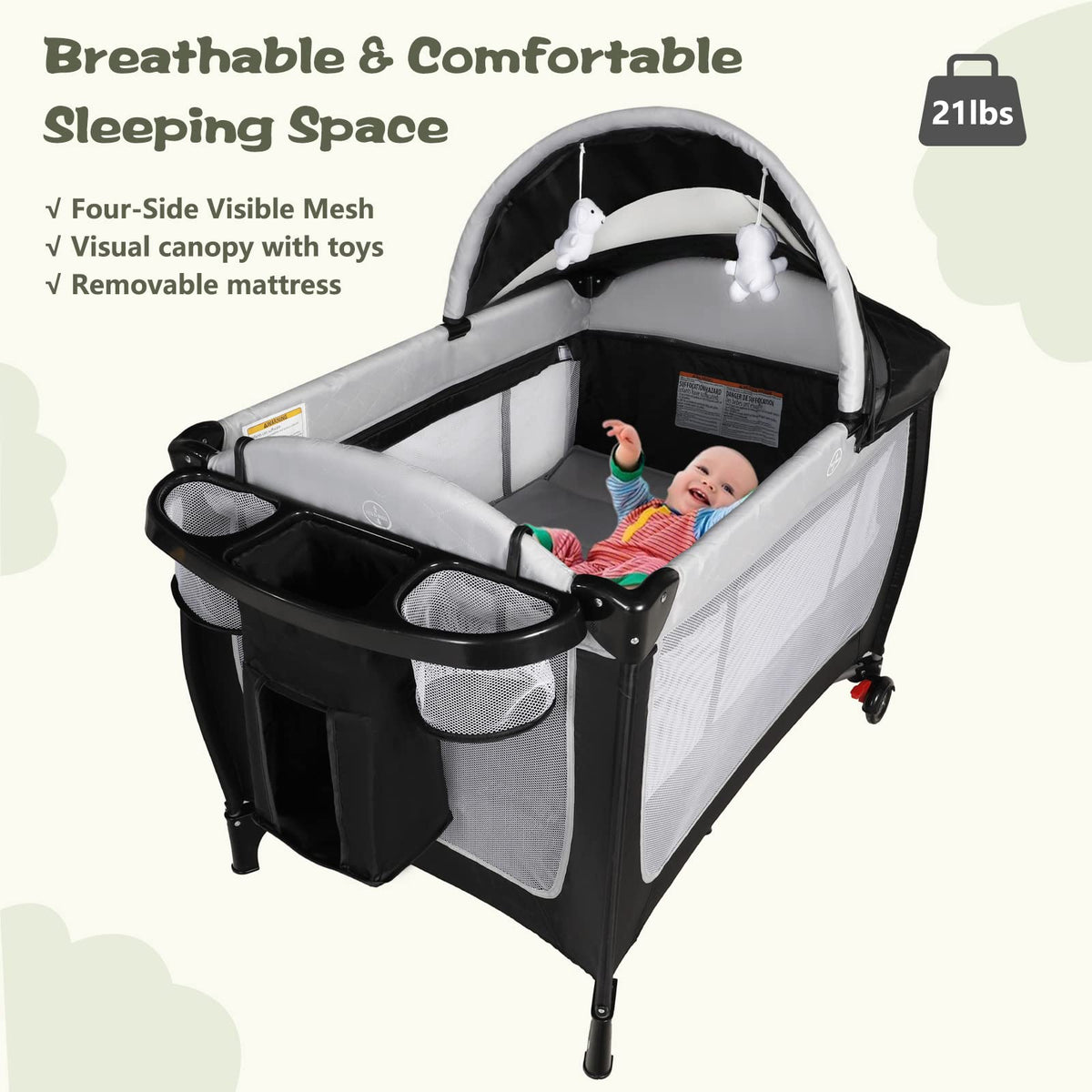 Kinder King Adjustable Portable Cot
