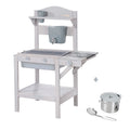 Outdoor play kitchen with accessories - FSC certified wood - Engraving grey finish