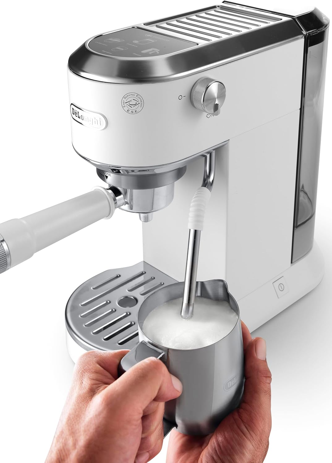 De 'Longhi Dedica - Inoxable Steel Pump Coffee Coffee Coffee Coffee, Espresso and Capuchino, 1.3 Litre Deposit, Antidote System, EC685.M Model, Metal Color
