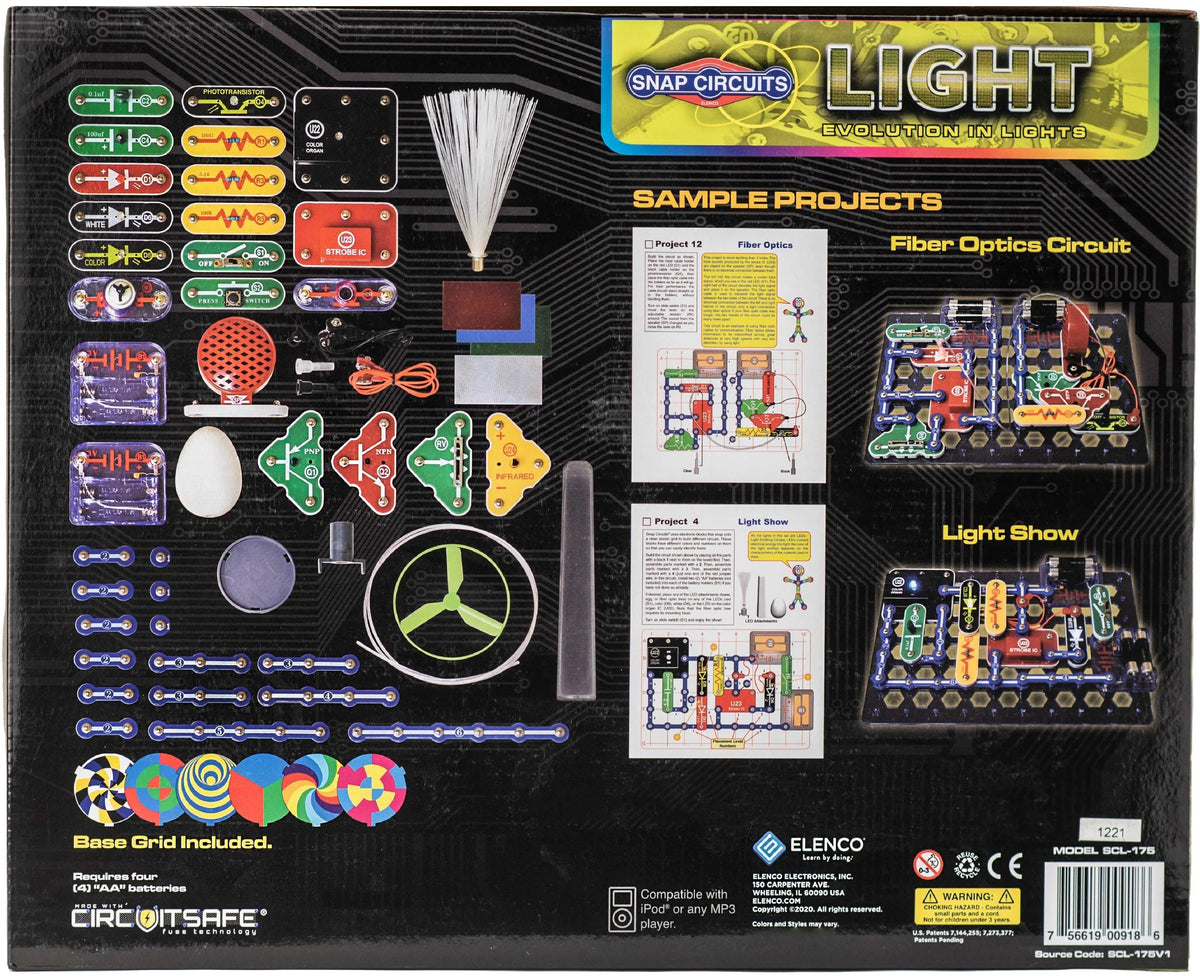 Snap Circuits ® Light SCL175 - 124; Electronic Exploration Kit - 124; More than 175 Projects - 124; STEM Educational Play for 8-year-old children in advance