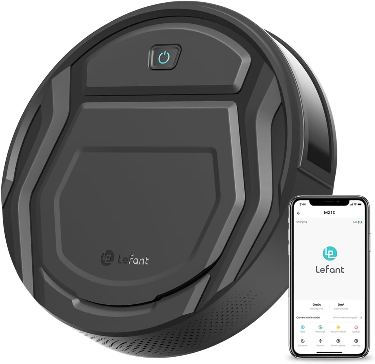 Robot vacuum cleaner LEFANT M210 Pro 2200Pa, 120 minutes of autonomy, WiFi / App / Alexa, Enhanced Anti-collision and Anti-fall sensor, Intelligent, Delgado and Silent Navigation, 6 modes of cleaning