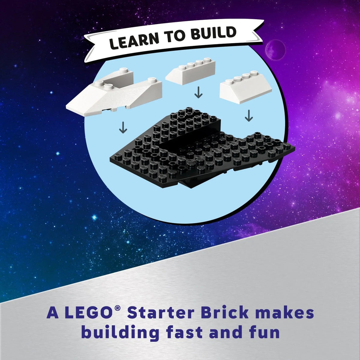 Set of Construction LEGO City Space Ship and Asteroid Discovery, Gift for 4-year-old children in advance who love the Imagination Game, includes 2 Minifigures of Space Crew, Alien, Crystals and Crane, 60429