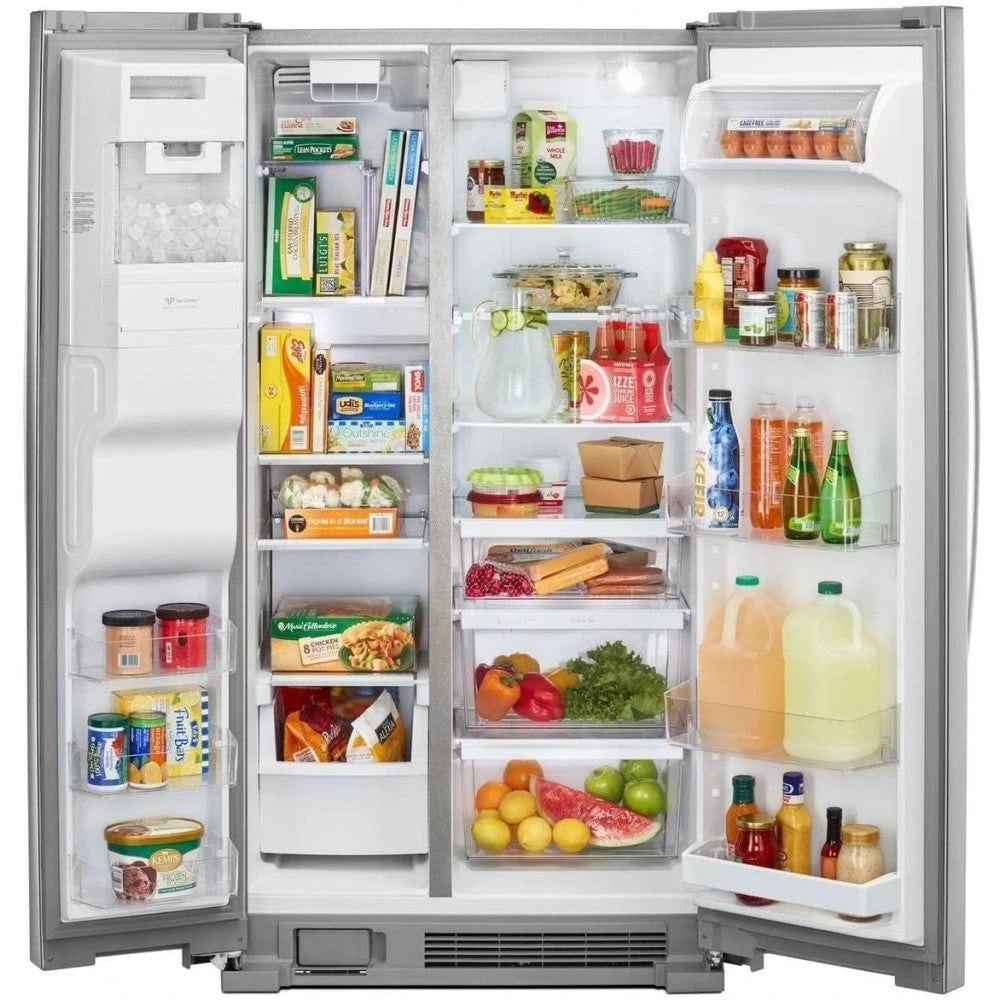 Kenmore 51335 Lateral Refrigerator with Ice System and Total Capacity of 25 Cubic Feet, Stainless Steel