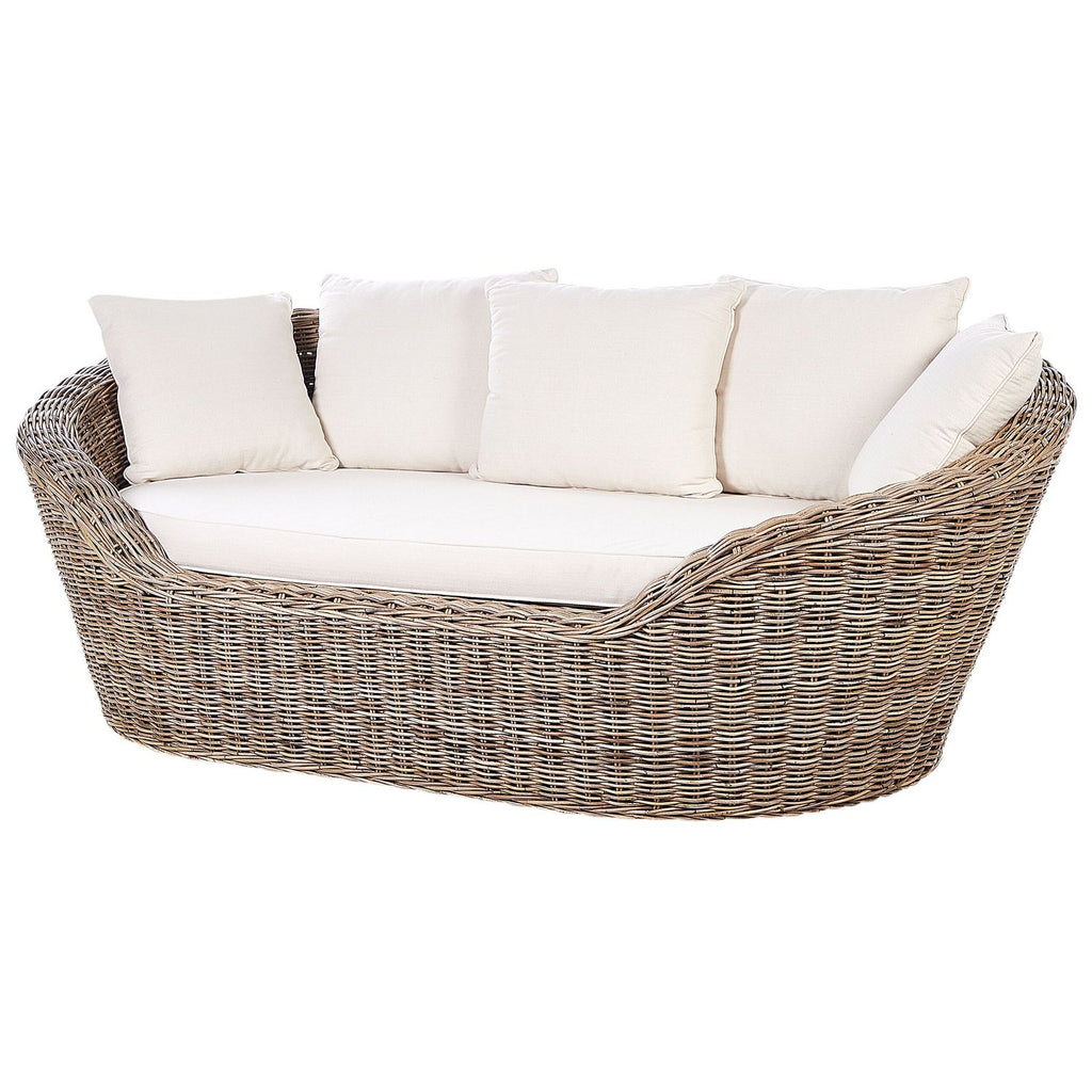 Natural Sofa for Boho Style Garden Made in Natural Rouse With Cava Cogs - Natural