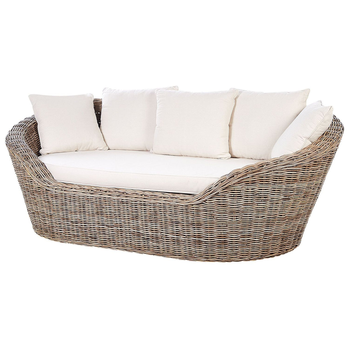 Natural Sofa for Boho Style Garden Made in Natural Rouse With Cava Cogs - Natural