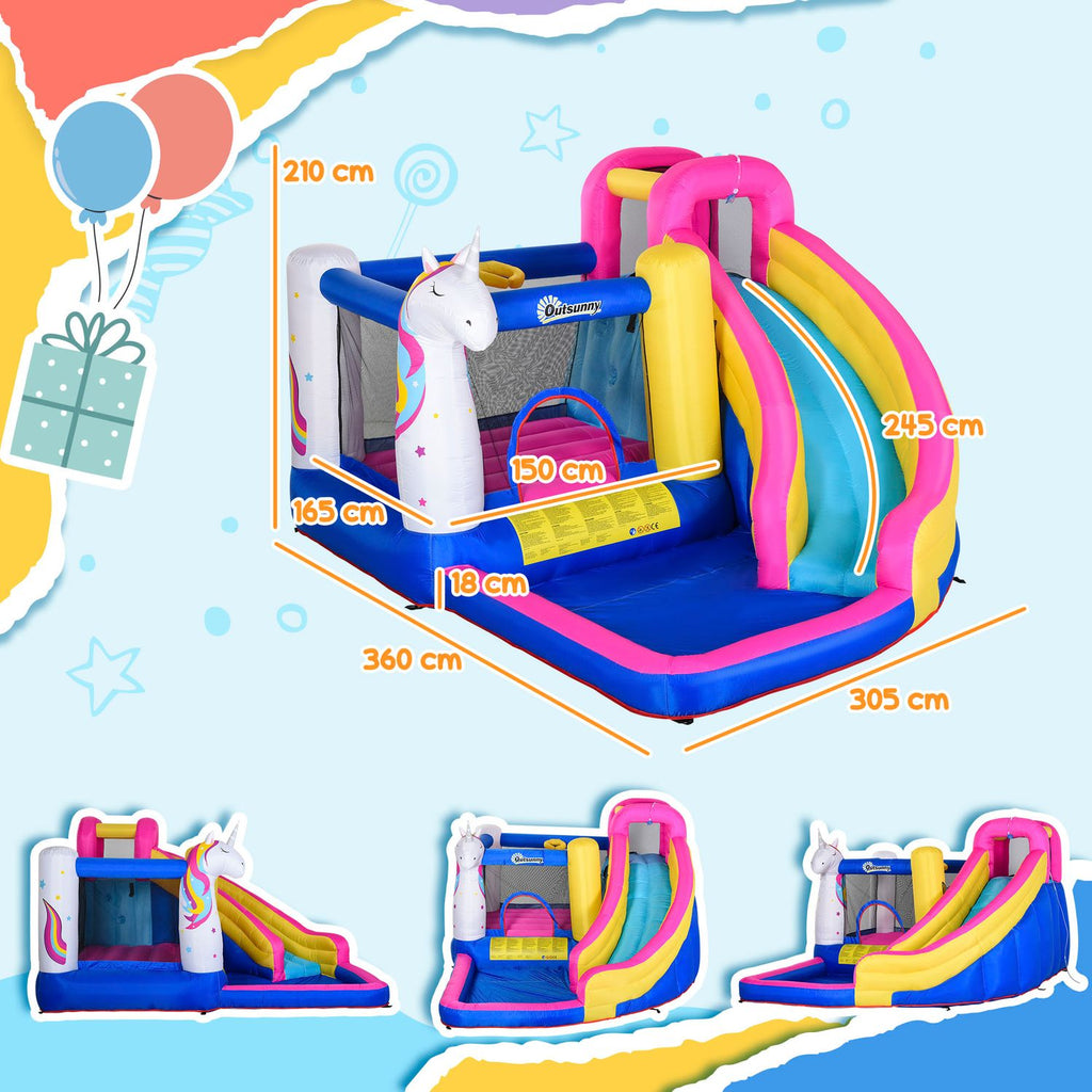 Children's Hincting Castle With Tobogan and Uutunny Multicolor Pool
