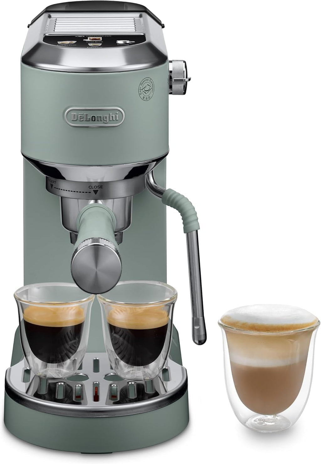 De 'Longhi Dedica - Inoxable Steel Pump Coffee Coffee Coffee Coffee, Espresso and Capuchino, 1.3 Litre Deposit, Antidote System, EC685.M Model, Metal Color
