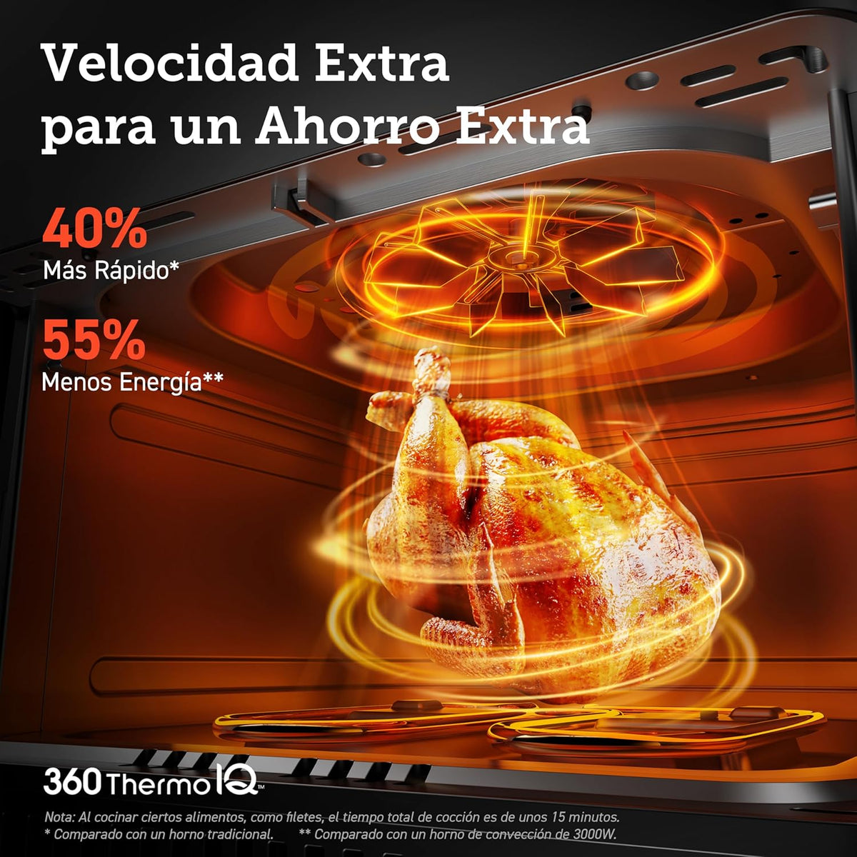 COSORI Intelligent Freidor Without Oil 6.4L, Air Freidor with Double Warming, Without Revolver or Preheat, with Recipes in Spanish and 12 Programs, Dark Gris, Model CAF-P583S