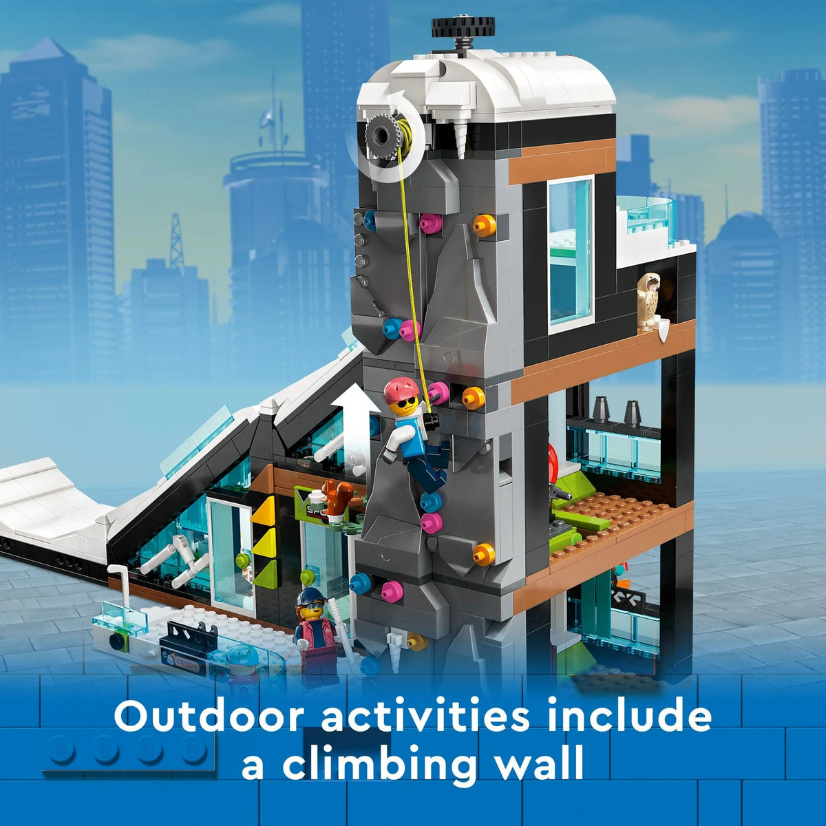 LEGO City Skiing and Escalating Center 60366 Construction Set, 3 Level Building with Skiing Track, 8 Minifigures and 2 Animal Figures for Imaginative Winter Sports Game, Fun Gift Idea for Children and Skiing Fans