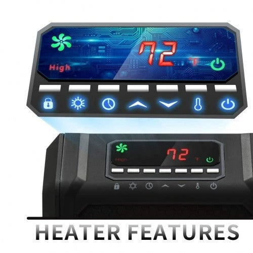 LIFE SMART Infrared Space Calefactor with 6 Quartz Elements, LED Digital Screen, Quick Warming with Remote and Timer Control, Thermostat System with Spin Protection and Overheating for the Home