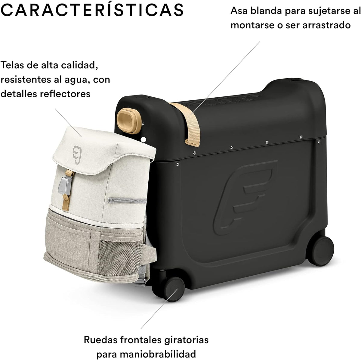 JetKids by Stokke Travel Bundle - Includes children's case for mounting with a flight bed + Crew backpack - Ideal for ages 3 to 7