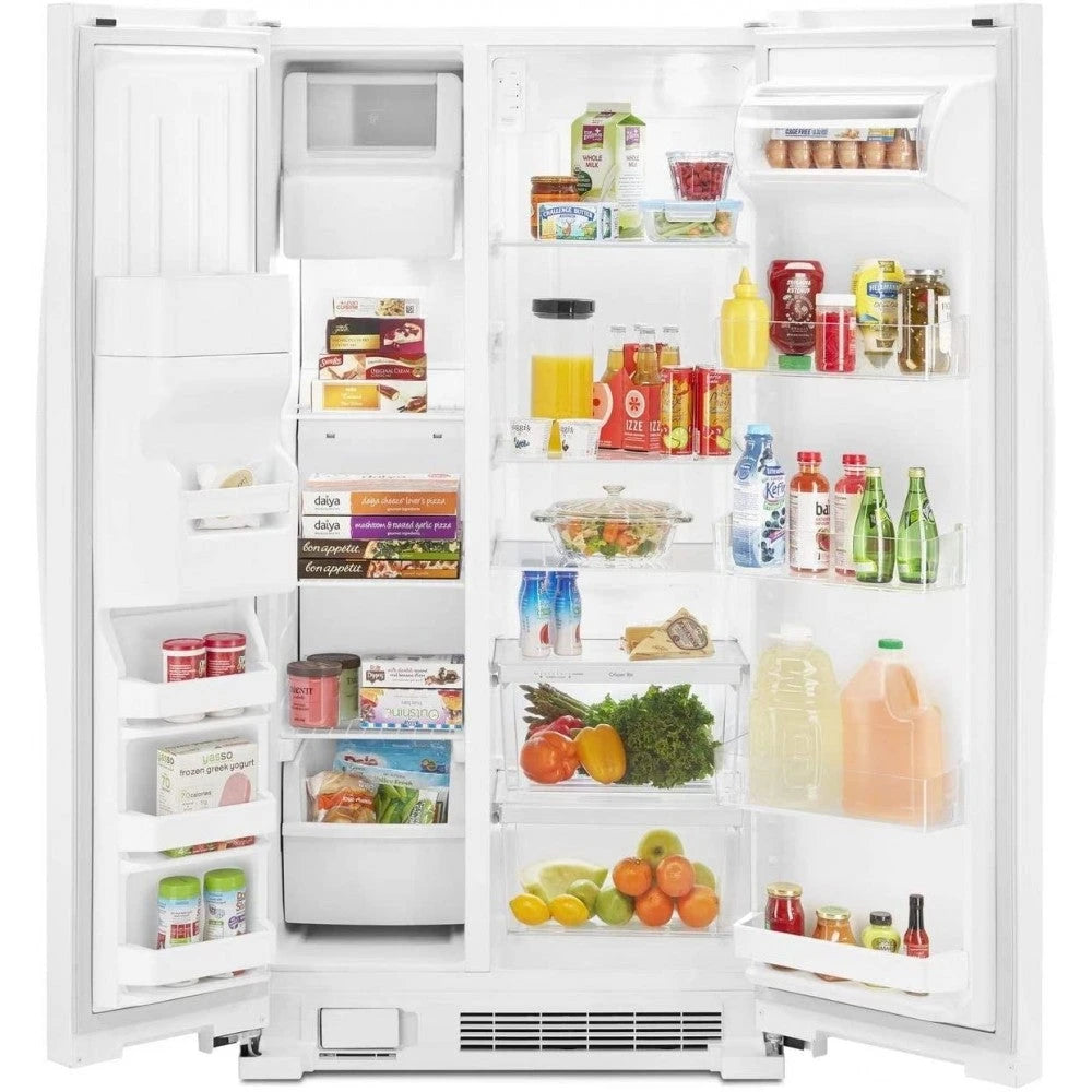 Kenmore 04650042 Freezer with total capacity of 25 Cubic feet, Lateral Refrigerator with Ice and Window Manufacturer, White