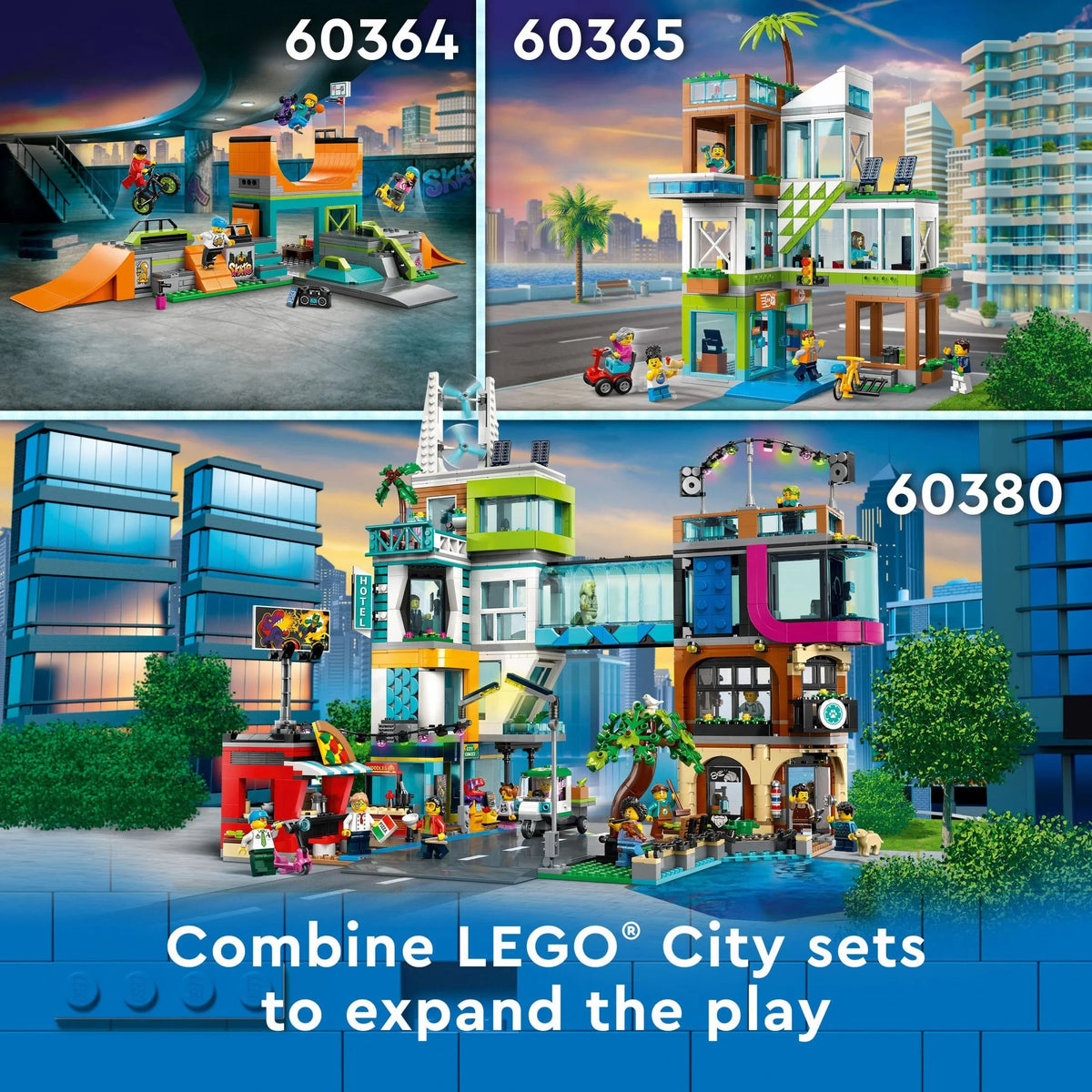 LEGO City Skiing and Escalating Center 60366 Construction Set, 3 Level Building with Skiing Track, 8 Minifigures and 2 Animal Figures for Imaginative Winter Sports Game, Fun Gift Idea for Children and Skiing Fans