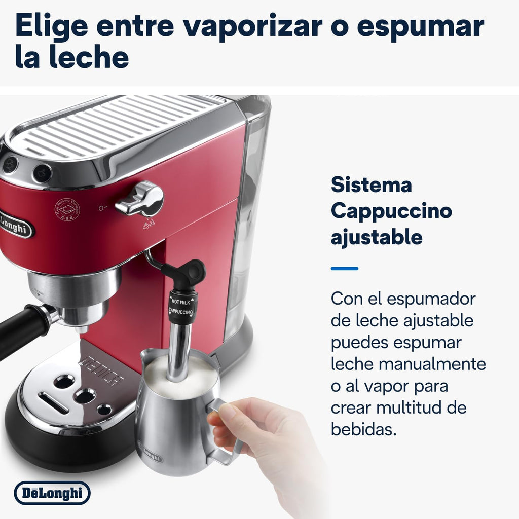 De 'Longhi Dedica - Inoxable Steel Pump Coffee Coffee Coffee Coffee, Espresso and Capuchino, 1.3 Litre Deposit, Antidote System, EC685.M Model, Metal Color