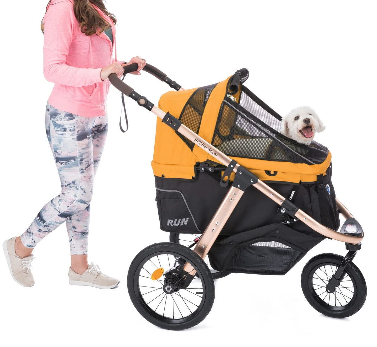 Sportive Car to Run with Confort Rubber Wheels / Quick Pledge with One Hand / Aluminium Structure for Dogs, Cats and Small or Medium Pets (Green Camouflage)