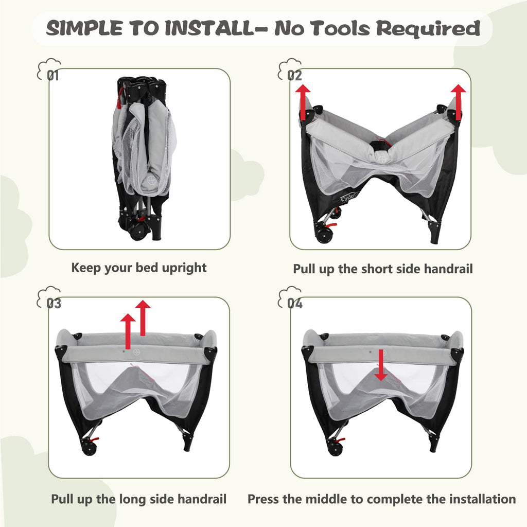 Kinder King Adjustable Portable Cot