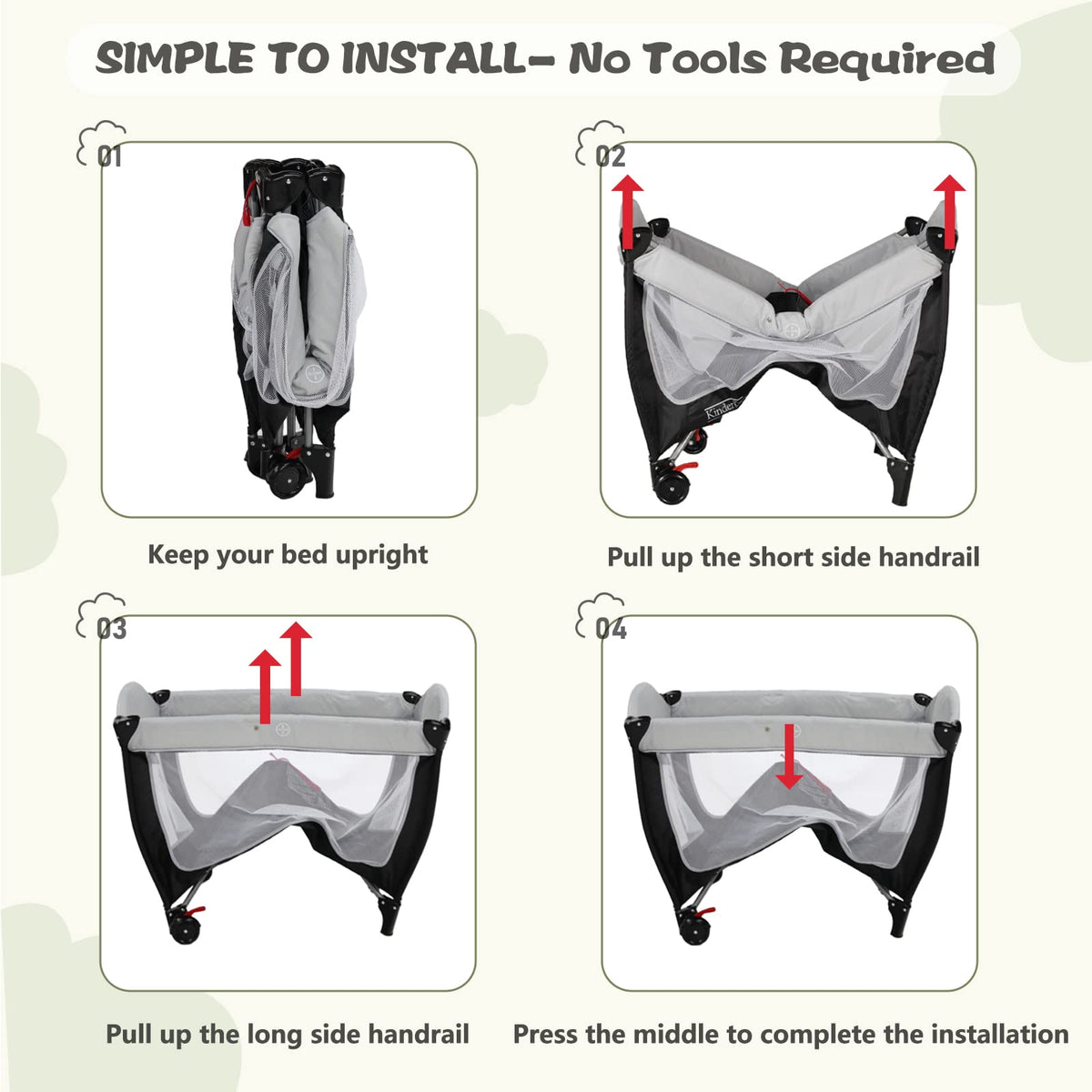 Kinder King Adjustable Portable Cot