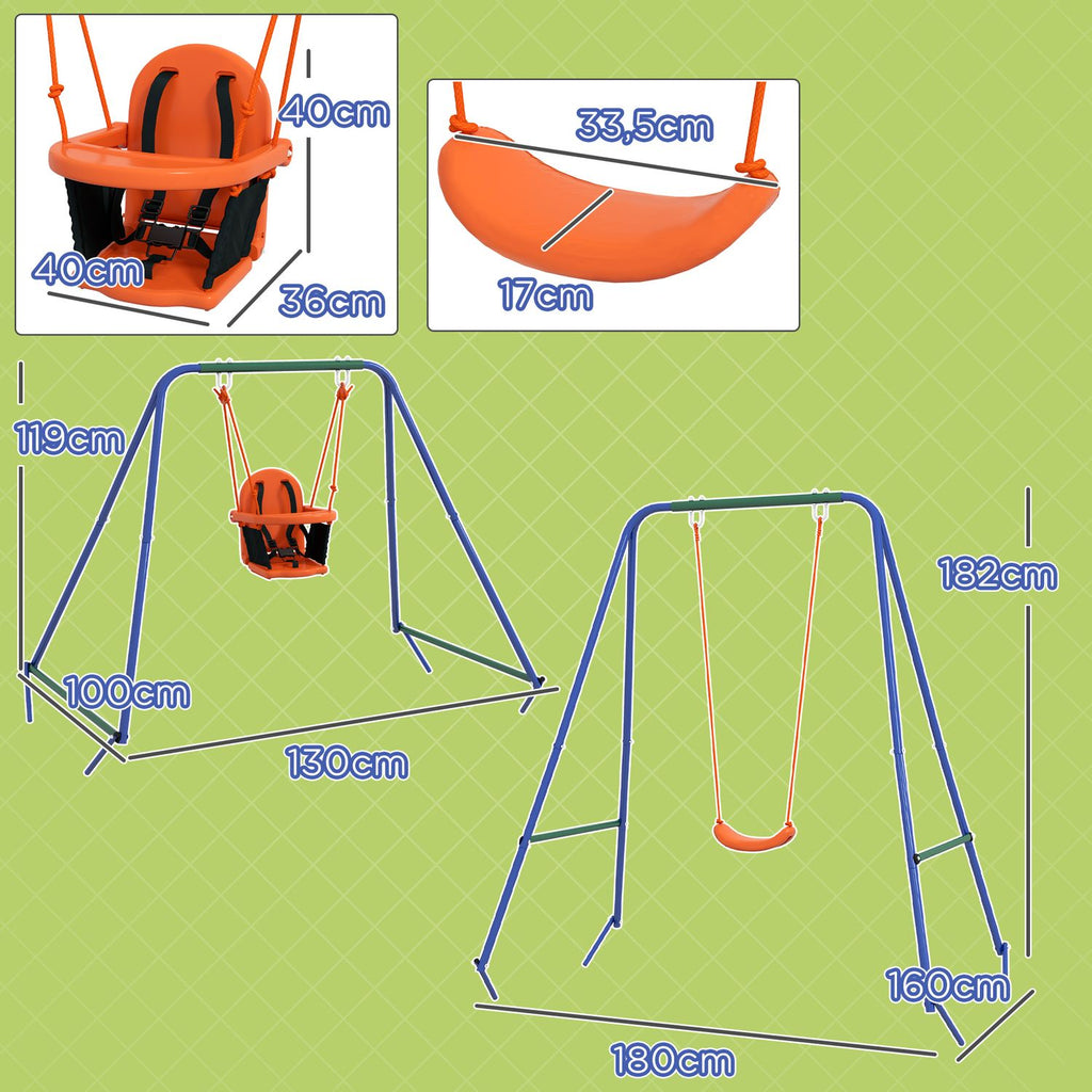 Children's Score 2 In 1 With Security Belt Outunny Orange