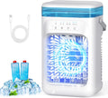 Mini Portable Air Conditioning with 1000 ml Tank, Air Friator 5 in 1 Silent, 3 Velocities / 2 Pulverization modes / Humidification / 7 LED lights / 2-4H timer, Home and Office Fan