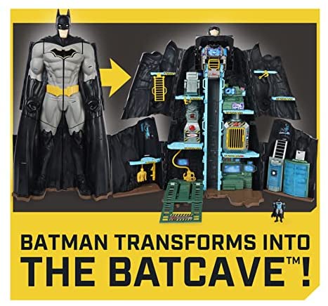Batman, Bath-Tech Batcave - Transformable Giant Game Set with 4 "Batman Exclusive Figure and Accessories