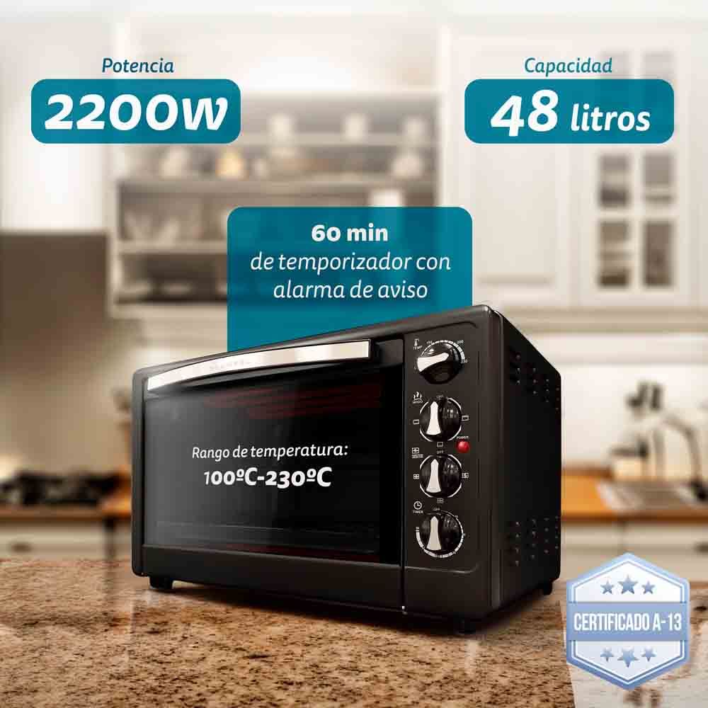 Multifunction Electric Oven of 48l - Hr-48rmrusti - 2200w - Black