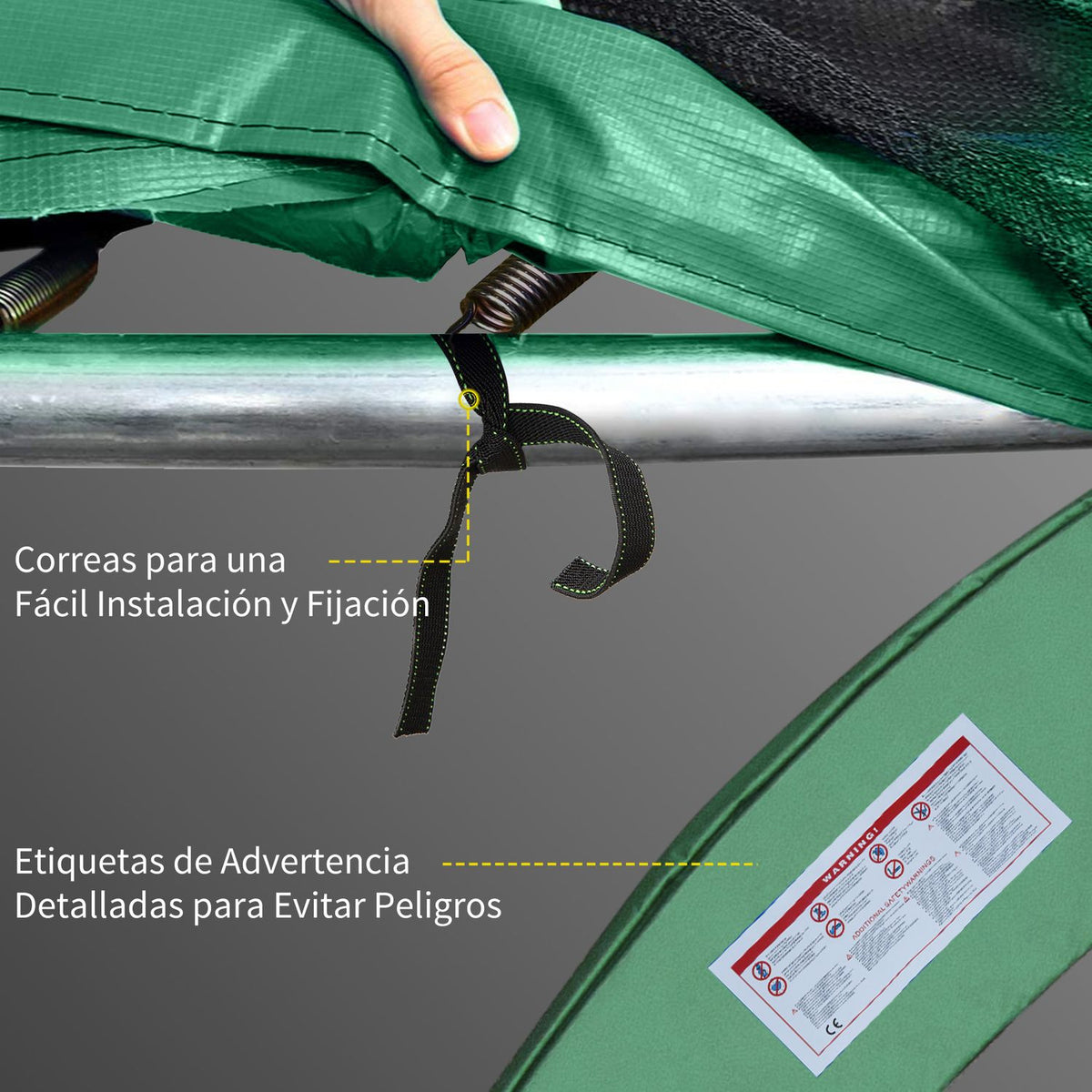Covered Bore Bed Elastica Homcom Plastic Pe Ø366 Green